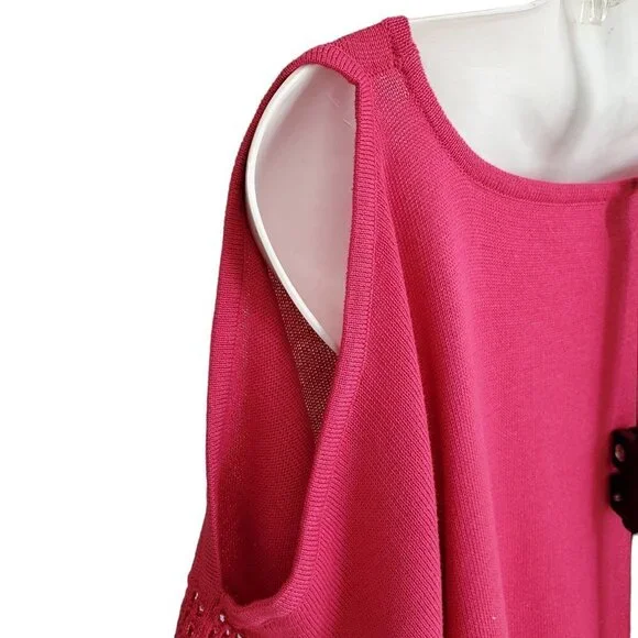 Pink Knit Women's Top with shoulder cutouts - Picture 9 of 9
